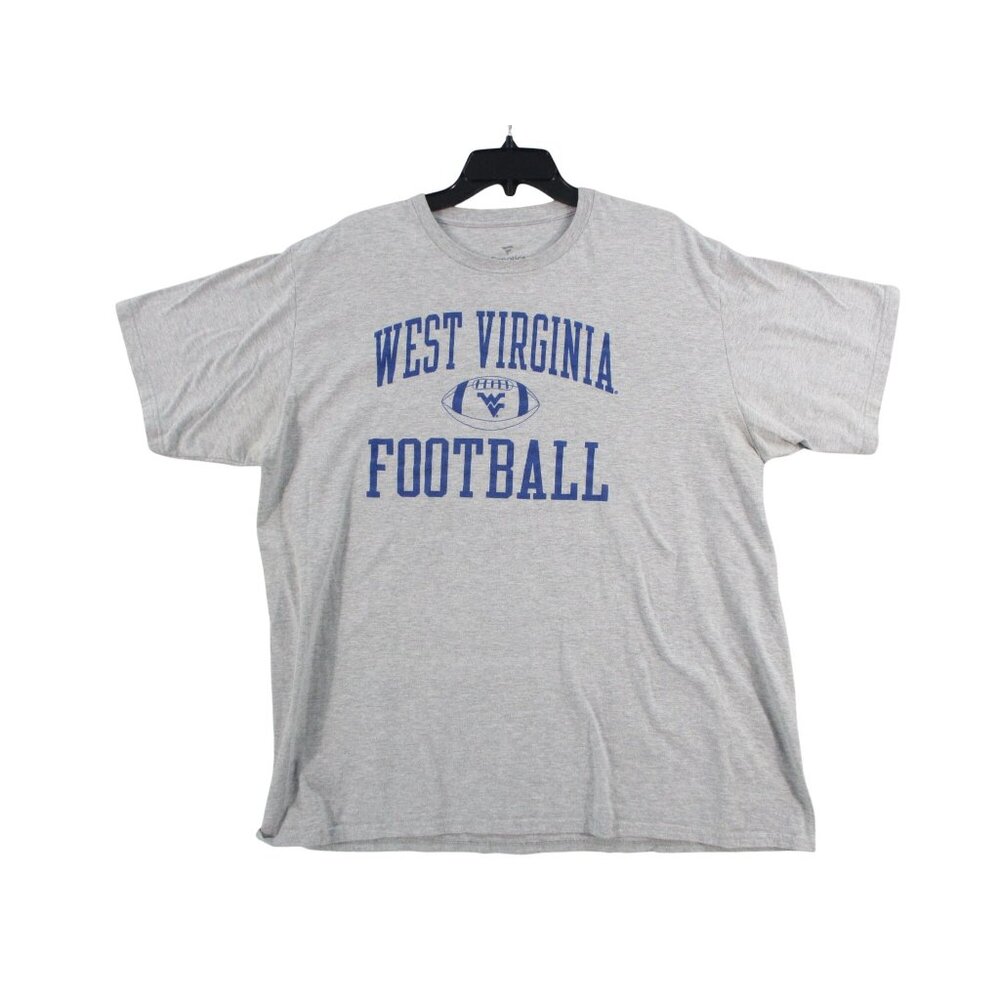West Virginia Football Gray Short Sleeve T-Shirt By Fanatics Mens 2XL Cotton/Pol